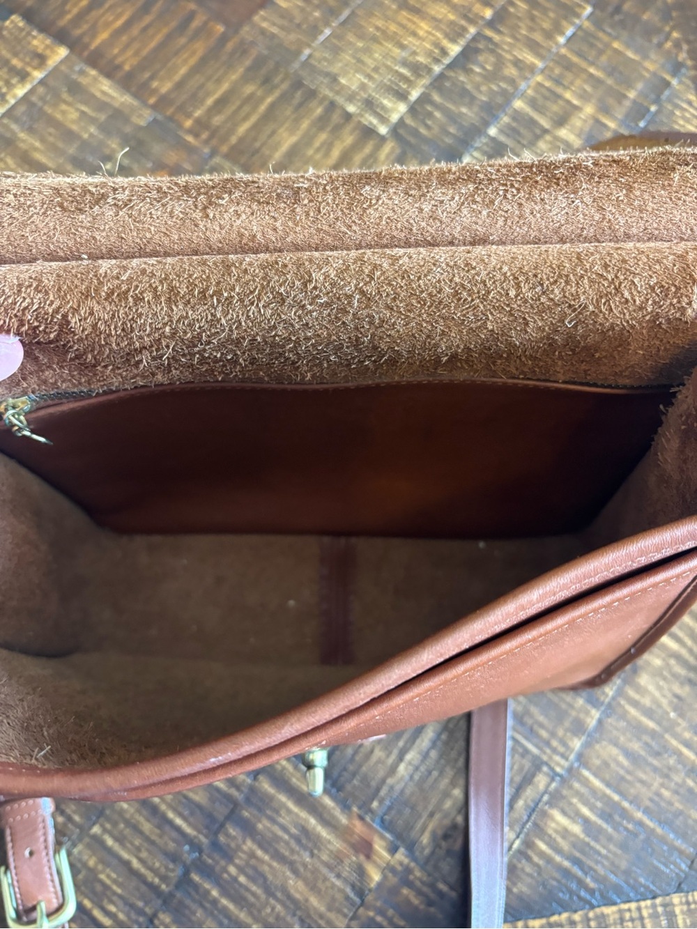 Vintage Coach Original Willis 9927 Satchel/Crossbody bag British Tan Leather - Picture 10 of 15
